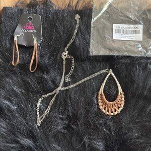 Paparazzi Silver and Brown Modern Necklace